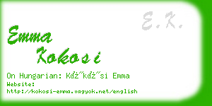 emma kokosi business card